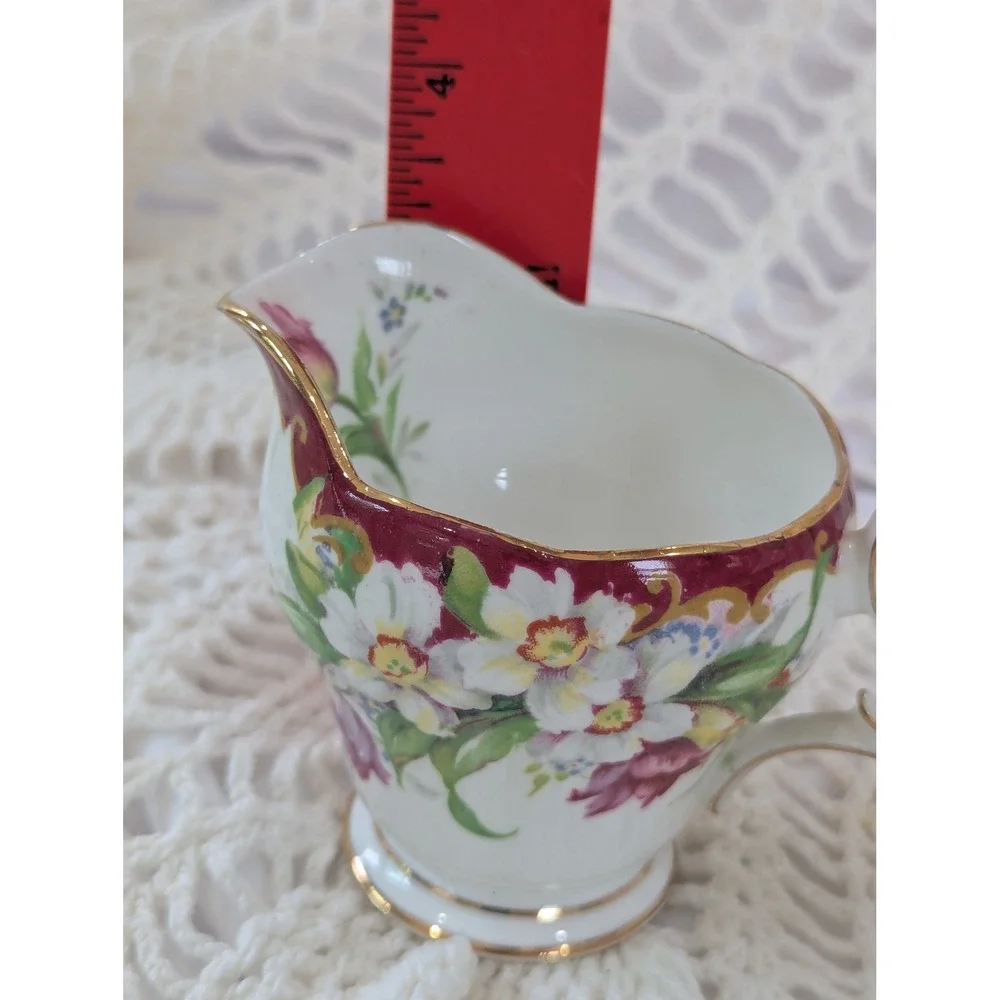 Bell China Narcissus Creamer Sugar Bowl Set Fine Bone China Made in England